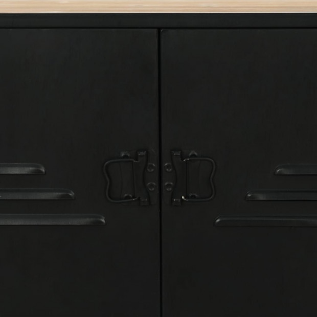 Bookcase Solid Firwood And Steel 80x32.5x180 Cm Image 3