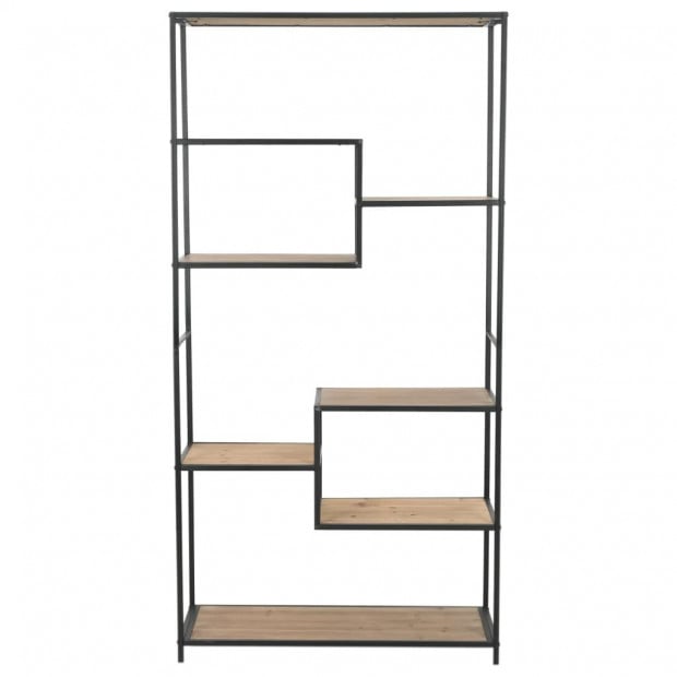 Bookcase Solid Firwood And Steel 90.5x35x180 Cm Image 3
