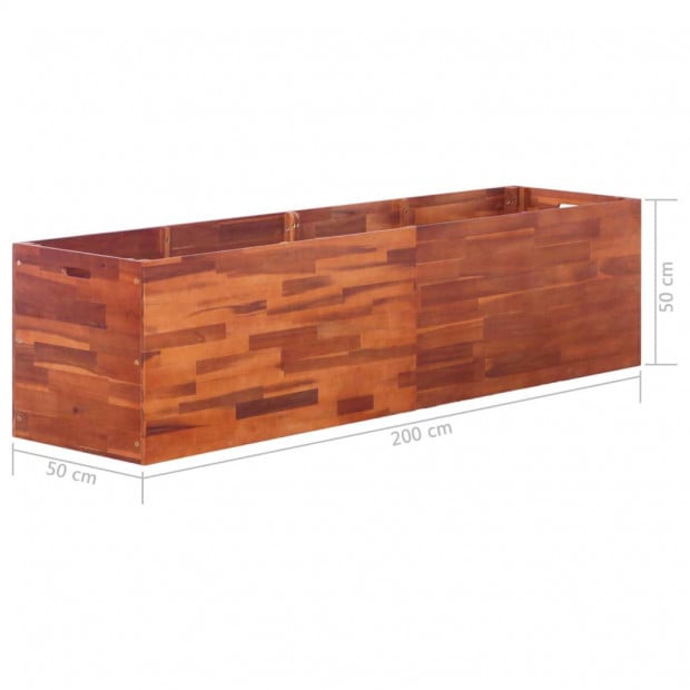 Garden Planter Acacia Wood 200x50x50 Cm Image 6