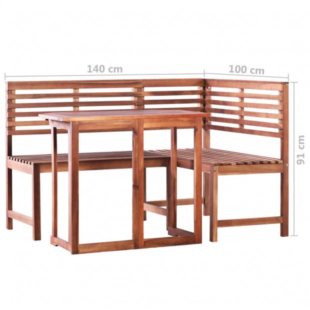 2 Piece Bistro Set Solid Acacia Wood Image 8