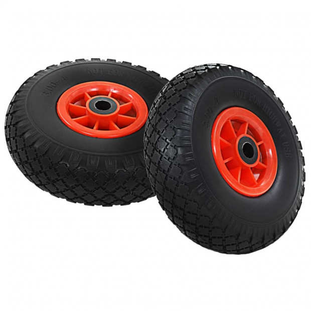 Sack Truck Trolley Wheels 2 Pcs Solid PU 3.00-4 Image 3