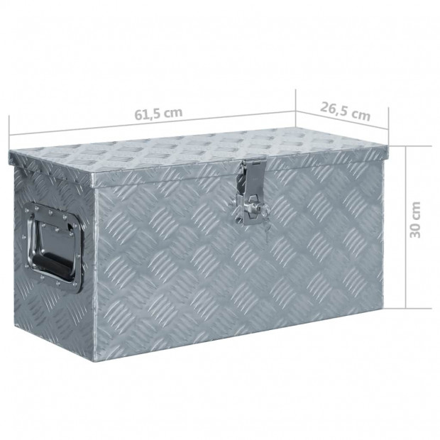 Aluminium Box 61.5x26.5x30 Cm Silver Image 7