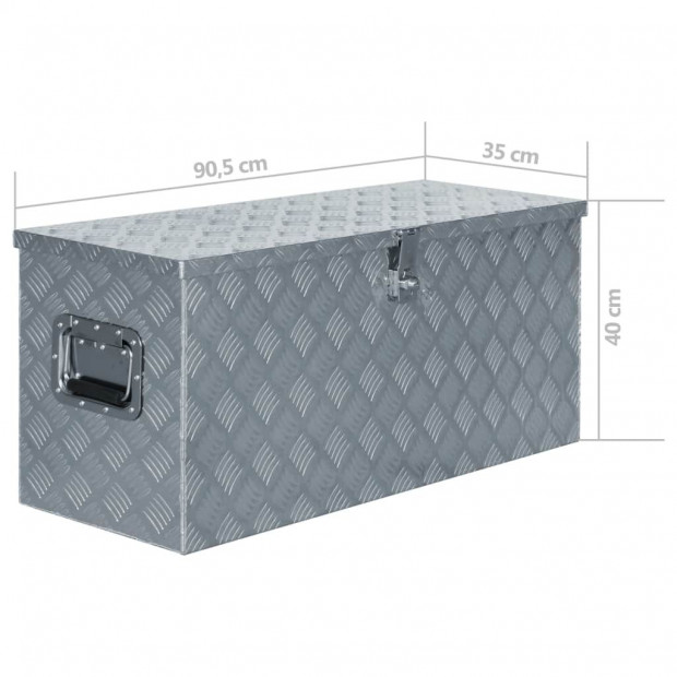 Aluminium Box For Tools 90.5x35x40 Cm Silver Image 7