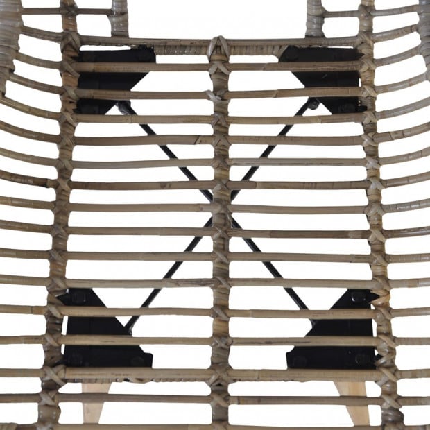 Dining Chairs 2 Pcs Brown Natural Rattan Image 4
