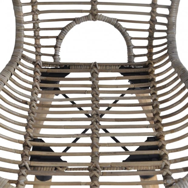 Dining Chairs 2 Pcs Brown Natural Rattan Image 5