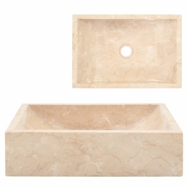 Sink 45x30x12 Cm Marble Cream