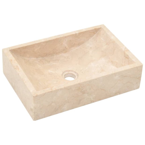 Sink 45x30x12 Cm Marble Cream Image 2