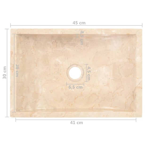 Sink 45x30x12 Cm Marble Cream Image 9