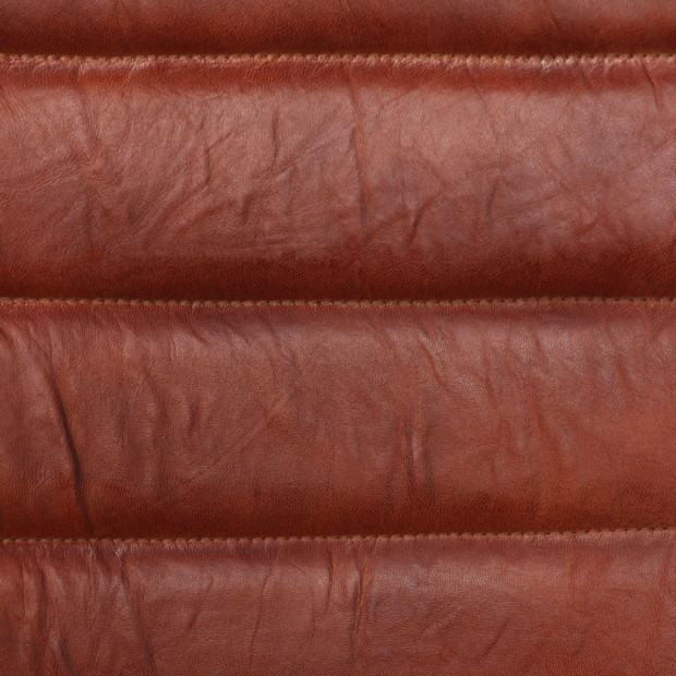 Dining Chairs 6 Pcs Brown Real Leather Image 2