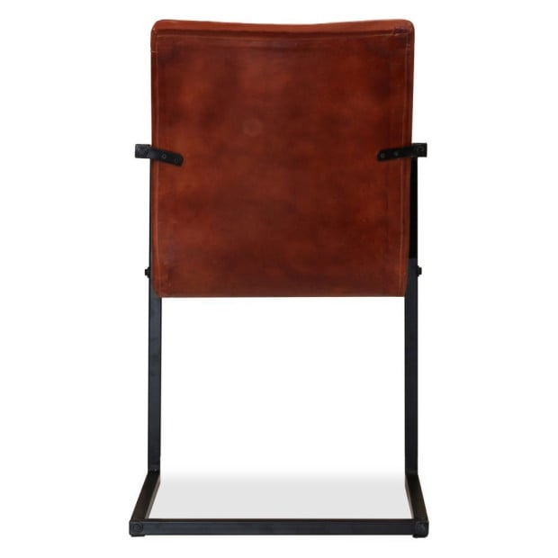 Dining Chairs 6 Pcs Brown Real Leather Image 8