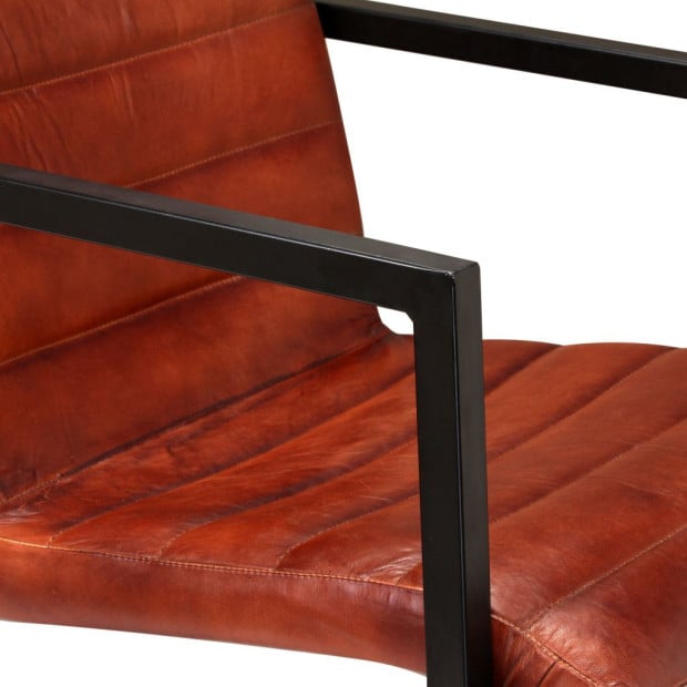 Dining Chairs 6 Pcs Brown Real Leather Image 9