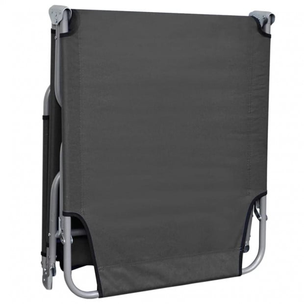 Foldable Sunlounger With Adjustable Backrest Grey Image 4