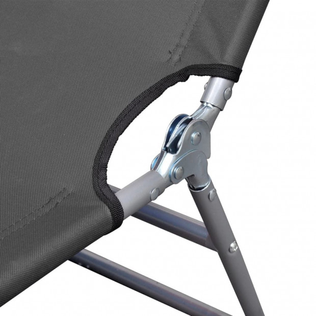 Foldable Sunlounger With Adjustable Backrest Grey Image 5