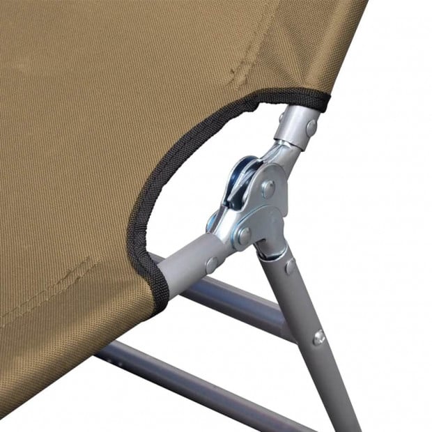 Foldable Sunlounger With Adjustable Backrest Taupe Image 5