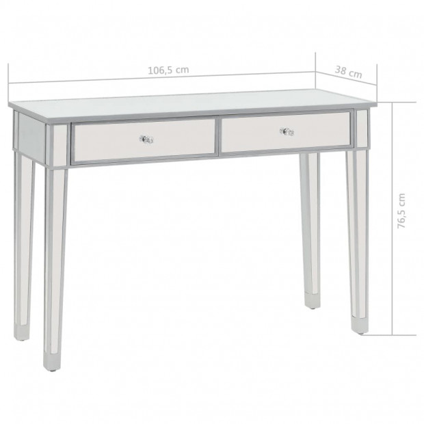 Mirrored Console Table Mdf And Glass 106.5x38x76.5 Cm Image 8