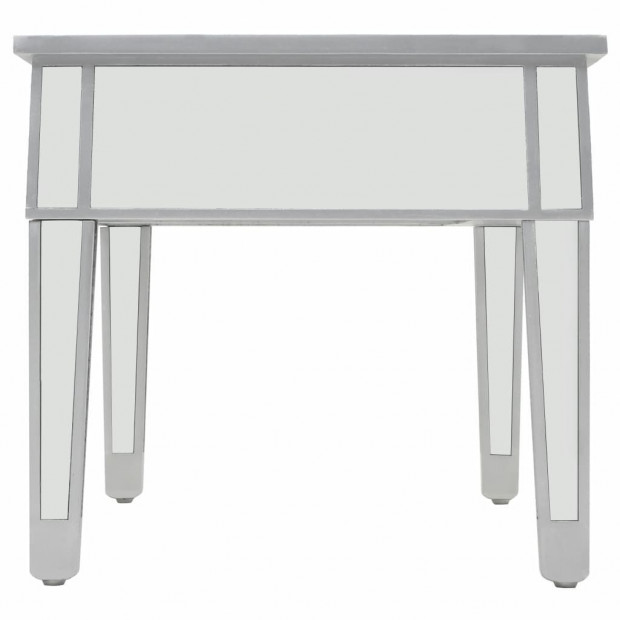 Mirrored Coffee Table Mdf And Glass 100x50x45 Cm Image 4