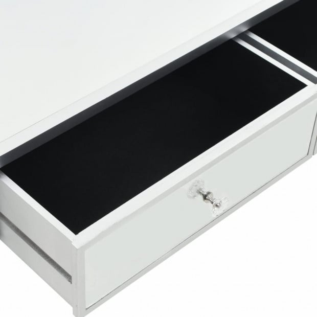Mirrored Coffee Table Mdf And Glass 100x50x45 Cm Image 6