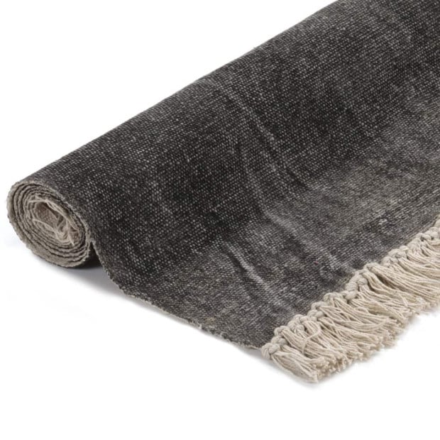 Kilim Rug Cotton 120x180 Cm Anthracite Image 2