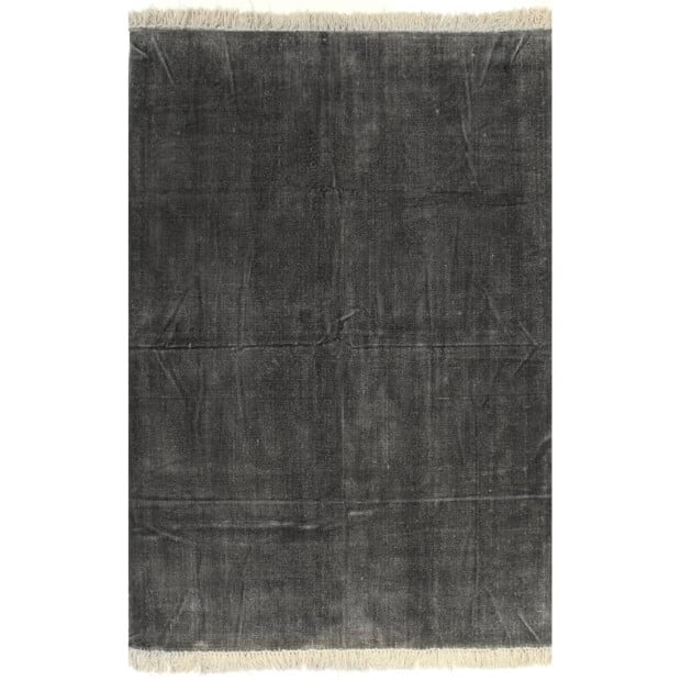 Kilim Rug Cotton 160x230 Cm Anthracite