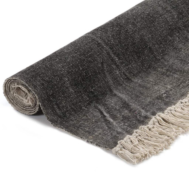 Kilim Rug Cotton 160x230 Cm Anthracite Image 2