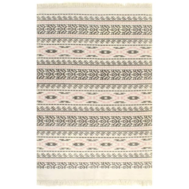 Kilim Rug Cotton 120x180 Cm With Pattern Grey/pink