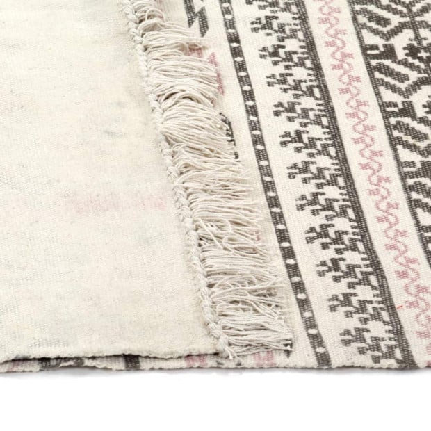 Kilim Rug Cotton 120x180 Cm With Pattern Grey/pink Image 4