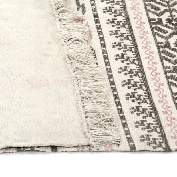 Kilim Rug Cotton 160x230 Cm With Pattern Grey/pink Image 4