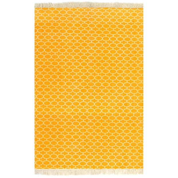 Kilim Rug Cotton 120x180 Cm With Pattern Yellow
