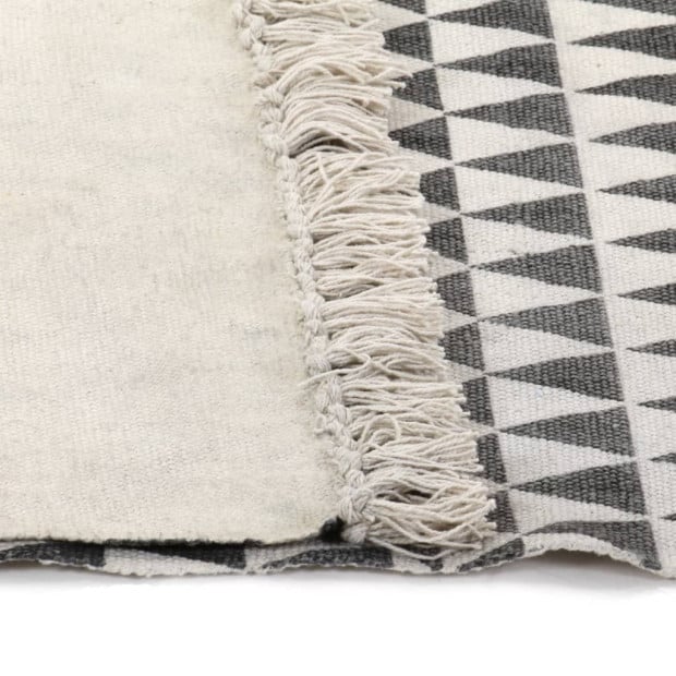 Kilim Rug Cotton 120x180 Cm With Pattern Black/white Image 4