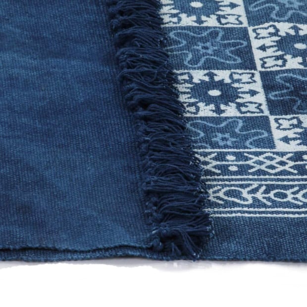 Kilim Rug Cotton 160x230 Cm With Pattern Blue Image 4