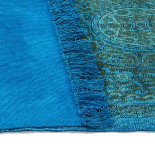 Kilim Rug Cotton 160x230 Cm With Pattern Turquoise Image 4