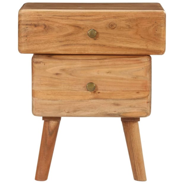 Nightstand Solid Acacia Wood 40x35x49 Cm Image 3