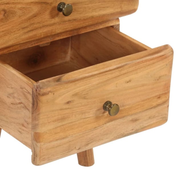 Nightstand Solid Acacia Wood 40x35x49 Cm Image 6