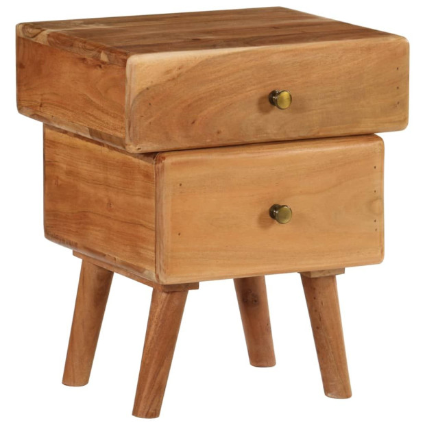 Nightstand Solid Acacia Wood 40x35x49 Cm Image 7