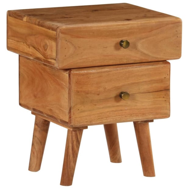 Nightstand Solid Acacia Wood 40x35x49 Cm Image 8