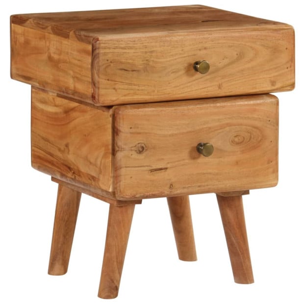 Nightstand Solid Acacia Wood 40x35x49 Cm Image 9