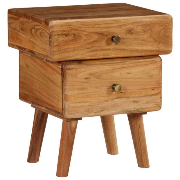 Nightstand Solid Acacia Wood 40x35x49 Cm Image 10