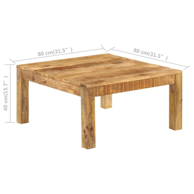 Coffee Table 80x80x40 Cm Solid Mango Wood Image 9