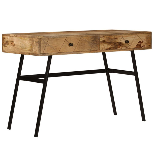 Writing Desk With Drawers Solid Mango Wood 110x50x76 Cm Image 3