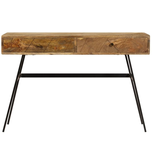 Writing Desk With Drawers Solid Mango Wood 110x50x76 Cm Image 4