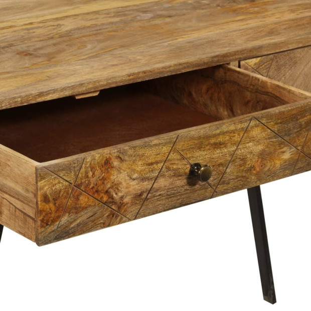 Writing Desk With Drawers Solid Mango Wood 110x50x76 Cm Image 8