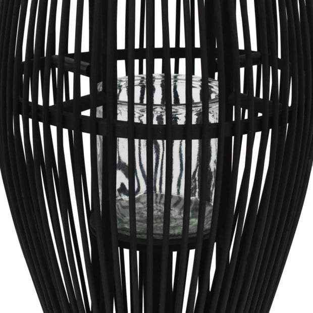 Hanging Candle Lantern Holder Bamboo Black 95 Cm Image 2