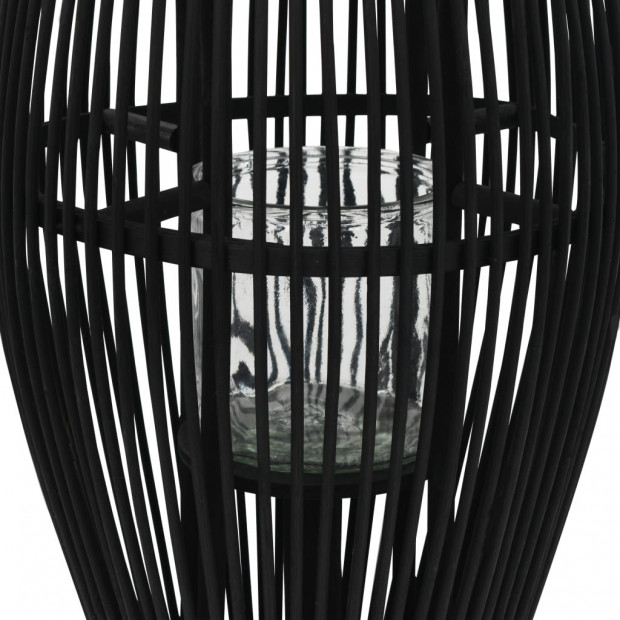 Hanging Candle Lantern Holder Bamboo Black 60 Cm Image 2