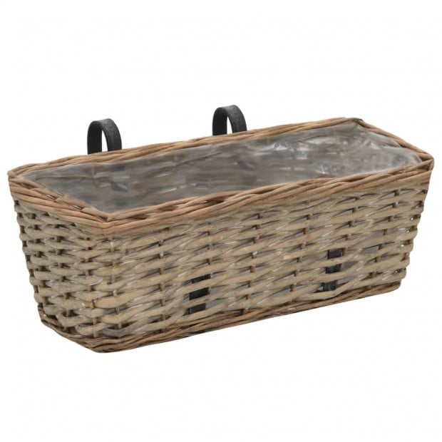 Balcony Planter 2 Pcs Wicker With Pe Lining 40 Cm Image 3