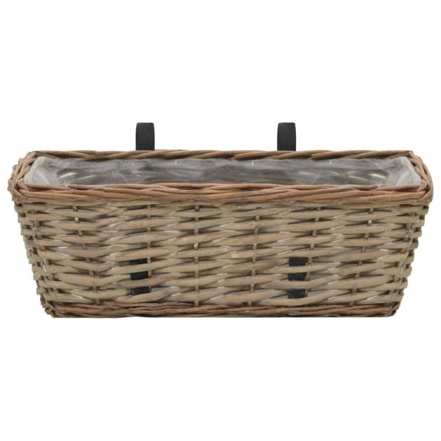 Balcony Planter 2 Pcs Wicker With Pe Lining 40 Cm Image 4