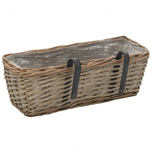 Balcony Planter 2 Pcs Wicker With Pe Lining 40 Cm Image 5