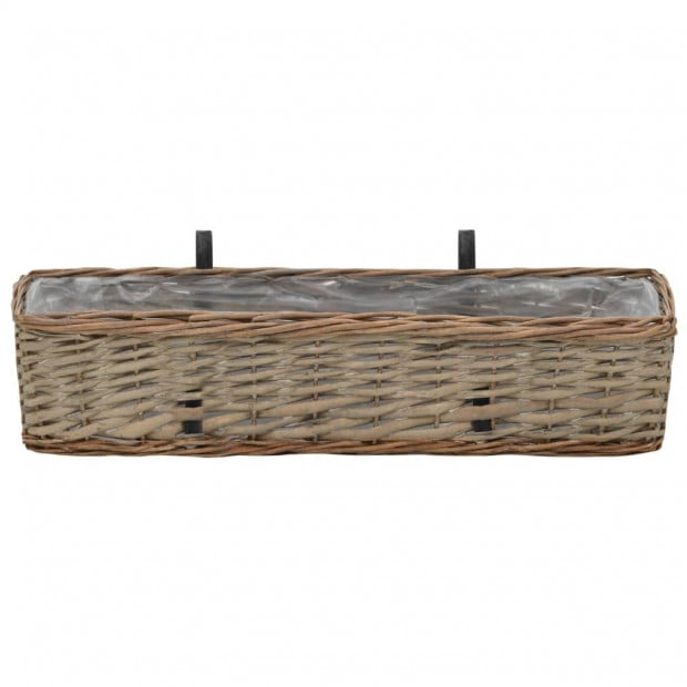 Balcony Planter 2 Pcs Wicker With Pe Lining 60 Cm Image 3