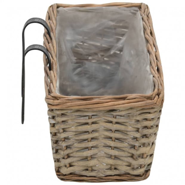 Balcony Planter 2 Pcs Wicker With Pe Lining 60 Cm Image 5