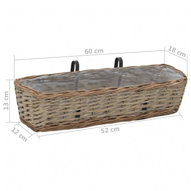 Balcony Planter 2 Pcs Wicker With Pe Lining 60 Cm Image 6