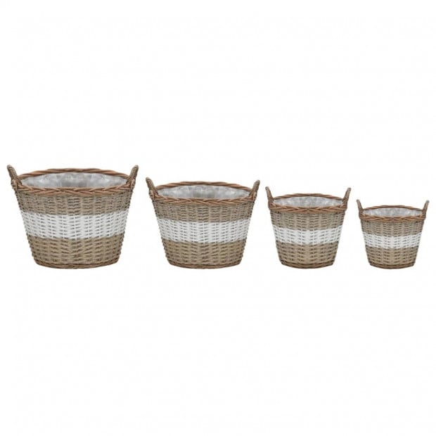 Raised Bed 4 Pcs Wicker With Pe Lining Image 2